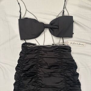 Satin Crystal Ribbon Dress